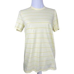 Everlane Women’s NWT Yellow Striped The Organic Cotton Crew Neck Tee L/C36.75
